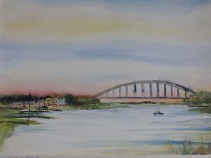 Bridge over the river Rhine - aqual 30 - 40 cm