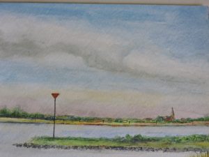 De Lek by Wyk by Duursteden- aquarel - 30 - 40 cm